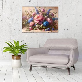 Kép - Asztal tele virágokkal (70x50 cm)