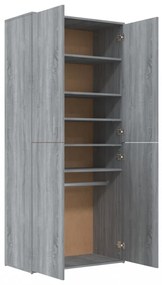 szürke sonoma színű szerelt fa cipősszekrény 80 x 39 x 178 cm