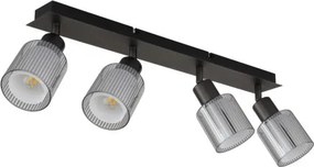 Globo 54456-4 Mennyezeti lámpa, matt fekete fém, krómozott/fehér üveg, HxSzxM: 560x80x186 mm, 4xE14 25W 230V izzók nélkül