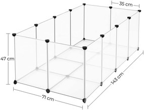 Kisállat kifutó, ketrec alsó résszel, 143 x 46 x 73 cm