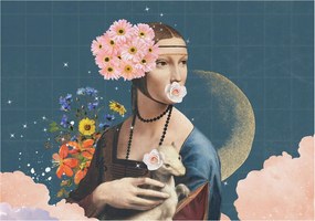 Flizelin tapéta Fali furnér 3D hatás Virágos elegancia 208x146 Ragasztó