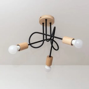 OXFORD felületre szerelt mennyezeti csillár 3xE27/15W/230V fenyő/fekete