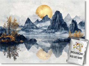 Fotótapéta Flizelina Ázsia Nap Hegyek Víz Köd Shan Shui 312x219 ragasztó