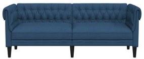 vidaXL kék 3 személyes szövet Chesterfield kanapé