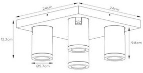 Lucide 09930/20/31 – LED Dimmelhető Spotlámpa TAYLOR 4×GU10/5W/230V IP44
