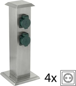 EGLO 90748 - Kültéri csatlakozós oszlop PARK 4 zöld SCHUKO IP44