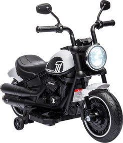 HOMCOM Gyerek Motorkerékpár Elektromos Motor 2 Leszedhető Segédkerékkel, 3 km/h, 1,5-3 Éves Korlátozott Fehér Gyerekeknek 76 x 42 x 57 cm | Aosom
