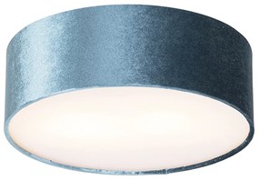 Modern mennyezeti lámpa kék 30 cm arany belsővel - Drum