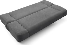 Ágyazható kanapé sötétszürke színben, kordbársony kárpittal PIANO