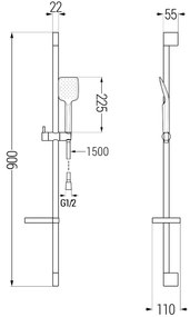 Mexen zuhanygarnitúra DS62, króm, 785624583-00