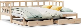vidaXL kihúzható heverő fiókokkal matrac nélkül 80 x 200 cm