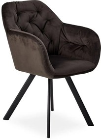 Silja design szék, barna bársony