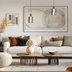 Csillár zsinóron ARCADIA 1xE27/60W/230V átm. 13 cm fekete/füstös