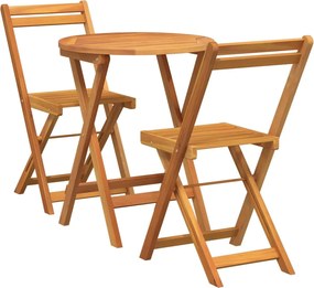 vidaXL Kert étkező szett párnával 3 pcs Olaj Természetes Tömör Akácfa