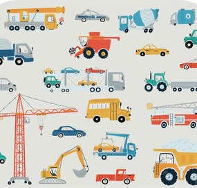 Gyerekágy ágyneműtartóval 140 x 70 cm Járgányok