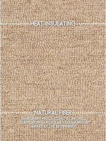 Natúr színű kézi szövésű gyapjú kerek szőnyeg ø 200 cm Puristic Knots – Elle Decoration