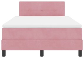Box Spring Ágy Matracokkal Rózsaszín 120x200 cm Bársonyos