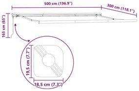 Napernyő Antracit 5 x 3 m Fém