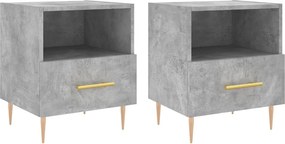 vidaXL 2 db betonszürke szerelt fa éjjeliszekrény 40 x 35 x 47,5 cm