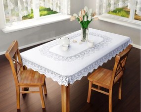 Abrosz Jacquard Asztalterítő Fehér 140 CM x180 CM