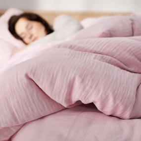 Goldea muszlin ágyneműhuzat – pasztell rózsaszín 140 x 200 és 70 x 90 cm