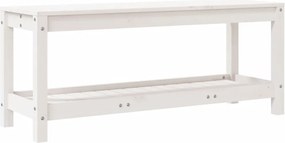 vidaXL fehér tömör fenyőfa kerti pad 108x35x45 cm