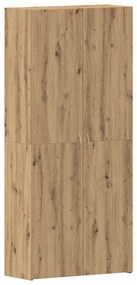 Cipőszekrény Kézműves Tölgy 80x35,5x180 cm Műszaki Fa