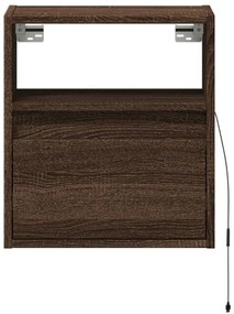 barna tölgyszínű fali TV-szekrény LED-del 41 x 31 x 45 cm