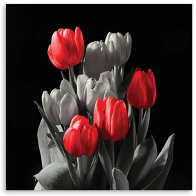 Gario Vászonkép Csokor piros tulipán Méret: 50 x 50 cm