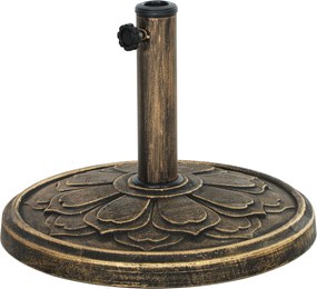 Outsunny Kerek Napernyő Alapállvány Kertekhez, Betonkitöltésű, 12 kg-os Súly, Bronz | Aosom