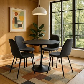 Avenberg RIVA Étkezőszék szett - 4db, fekete