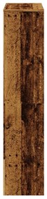 4 szintes antik színű elválasztó könyvespolc 131,5x29x131,5 cm