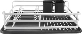 Fekete-fehér fém edényszárító 43x32 cm Deluxe – Orion