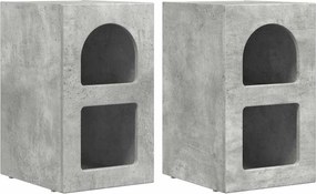 vidaXL Éjjeli asztal 2 pcs Beton Szürke 29,5 x 33,5 x 50 cm Faanyag