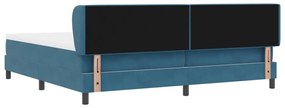 Boxspring Ágy Matraccal Sötétkék 200x200 cm Bársony