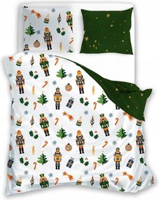 Karácsonyi Ágyneműhuzat Dió Nagypapa Karácsonyfa Tél Hópehely 160x200