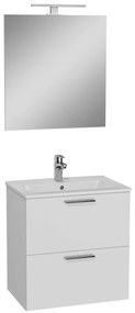 Fürdőszobai szett mosdókagylóval, tükörrel és világítással Vitra Mia 59x61x39,5 cm fehér fényes MIASET60B
