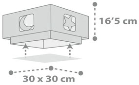 Dalber 63236E - Gyermek mennyezeti lámpa MOONLIGHT 2xE27/60W/230V szürke