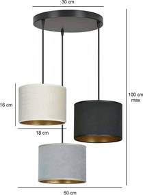 Emibig modern függeszték hilde fehér fekete szürke emi1055/3prem
