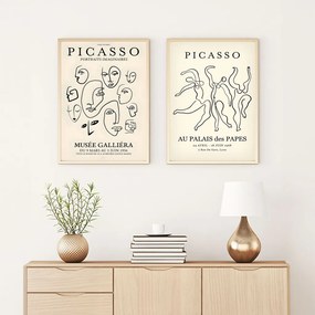 Huhu285 keretezett MDF falikép, 50 x 70 cm, 2 db-os szett