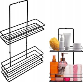 Fekete Konyhai Polc Kombinált Drót Téglalap Alakú Akasztós Modern