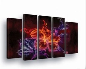 Vászonkép 150x100 Absztrakt virágok ragyogás füst energia dinamika modern