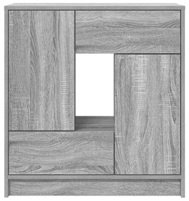 szürke sonoma komód fiókokkal és ajtókkal 70,5x34x74,5 cm