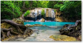 Fotó üvegkép Vízesés az erdőben 140x70