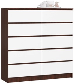 Komód Kapil III (wenge + fehér). Akció -15%. 1069149