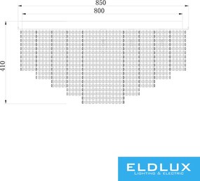 ELDLUX ELDALIZ kristályüveg mennyezeti lámpa L850 E14×17
