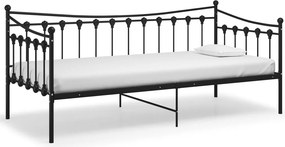 vidaXL fekete fém kanapéágykeret 90 x 200 cm