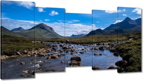 Vászonkép 150x80 Kő folyó Hegyek