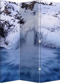 Paraván - Vízesés télen (126x170 cm)