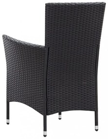 9 részes fekete polyrattan kültéri étkezőgarnitúra